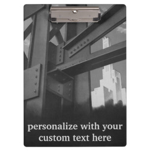Vintage Steel Construction Skyscraper Architecture Clipboard