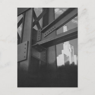 Vintage Steel Construction Skyscraper Architecture Postcard