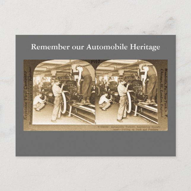 Vintage Stereoview - Our Automobile Heritage Postcard (Front)