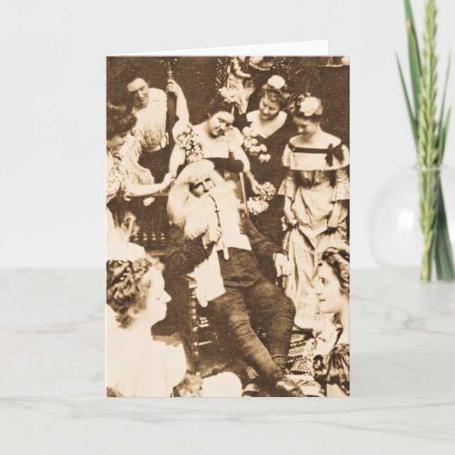 Vintage Stereoview - Santa and the Ladies Holiday Card (Front)