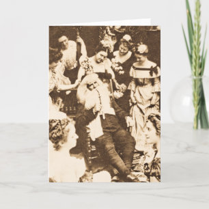 Vintage Stereoview — Santa and the Ladies Holiday Card