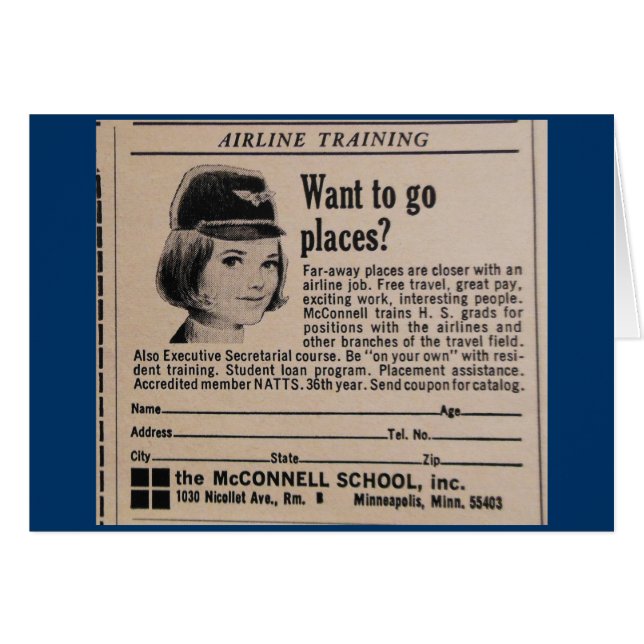 Vintage Stewardess Advertisement (Front Horizontal)