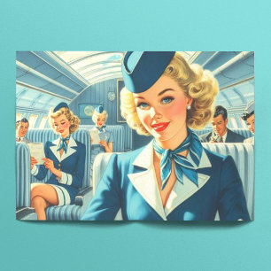 Vintage Stewardess Illustration Tissue Paper