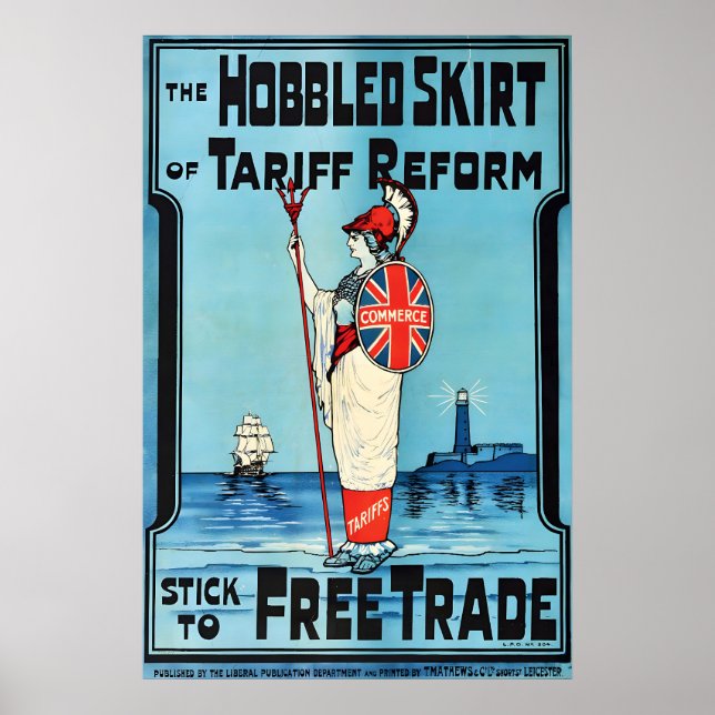 Vintage Stick to Free Trade Liberals Election Poster (Front)