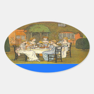 Vintage Sticker Afternoon Garden Tea Party Sticker