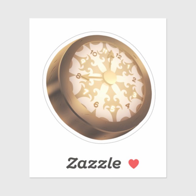 Vintage Sticker Clock Steampunk Scrapbook (Sheet)