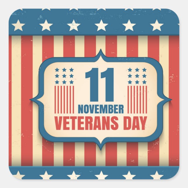 Vintage sticker for Veterans day (Front)