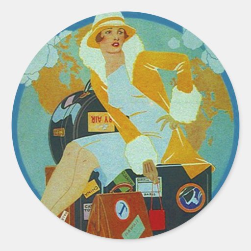 Vintage Sticker Jet-Setter Travel Luggage Stickers