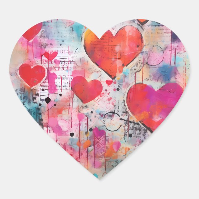 VINTAGE STICKER LOVE HEARTS (Front)