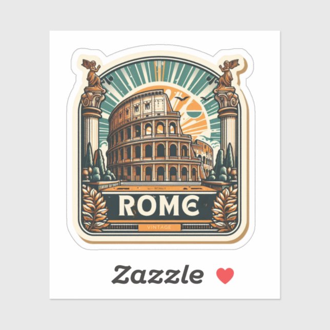 VINTAGE sticker rome italy (Sheet)