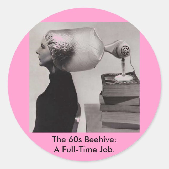Vintage Sticker ~ Sixties Beehive Hairdo (Front)