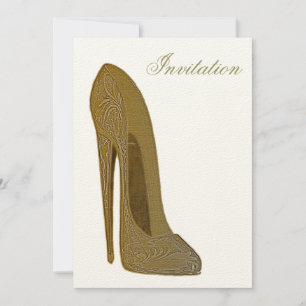 Vintage Stiletto Shoe Art Invitation