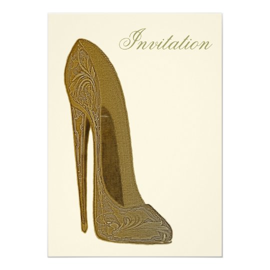 Vintage Stiletto Shoe Art Invitation
