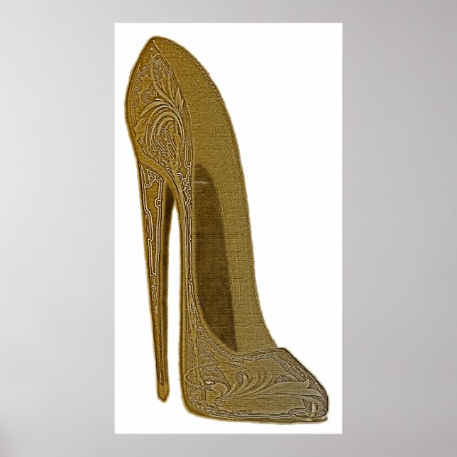 Vintage Stiletto Shoe Art Poster (Front)