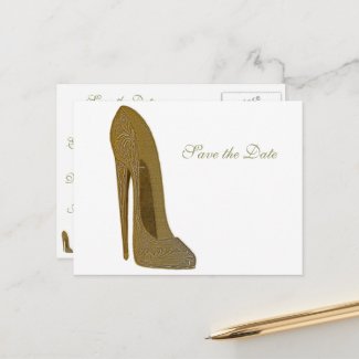 Vintage Stiletto Shoe High Heel Art Gifts Announcement Postcard