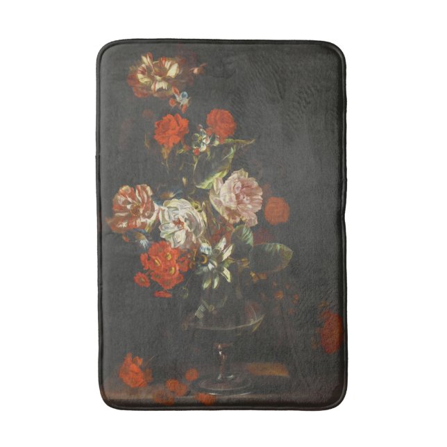 Vintage Still Life with Flowers Bath Mat (Front Vertical)