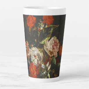Vintage Still Life with Flowers Latte Mug