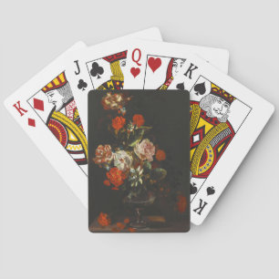 Vintage Still Life with Flowers Playing Cards