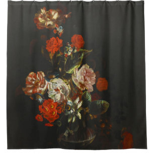 Vintage Still Life with Flowers Shower Curtain
