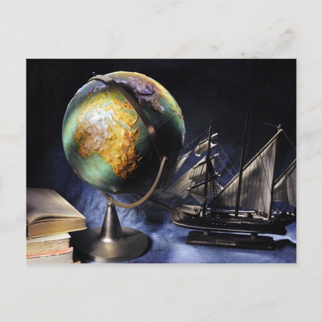Vintage still life with globe postcard (Front)