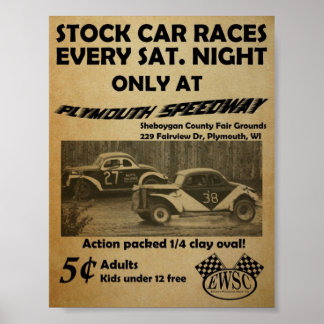 Vintage stock car racing poster