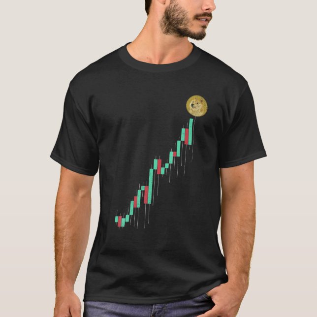 Vintage Stock Chart Dogecoin DOGE To The Moon Cryp T-Shirt (Front)