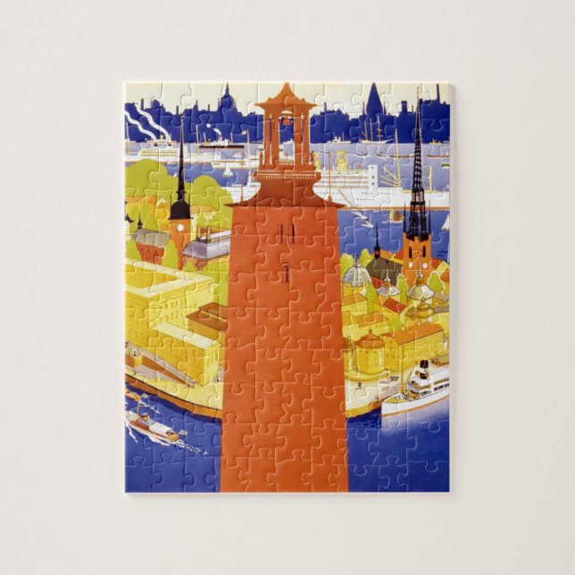 Vintage Stockholm Sweden Jigsaw Puzzle (Vertical)