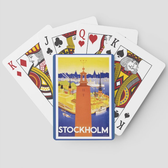 Vintage Stockholm Sweden Playing Cards (Back)
