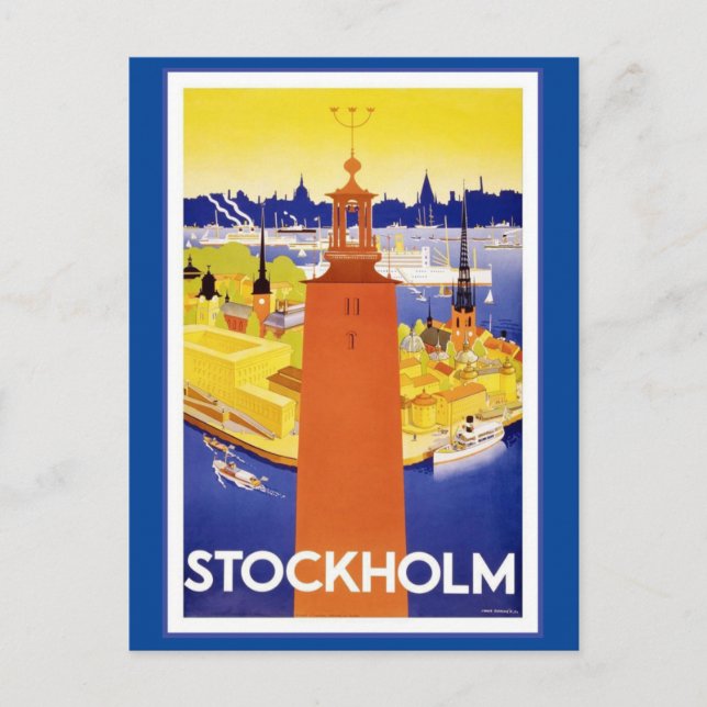 Vintage Stockholm Sweden Postcard (Front)