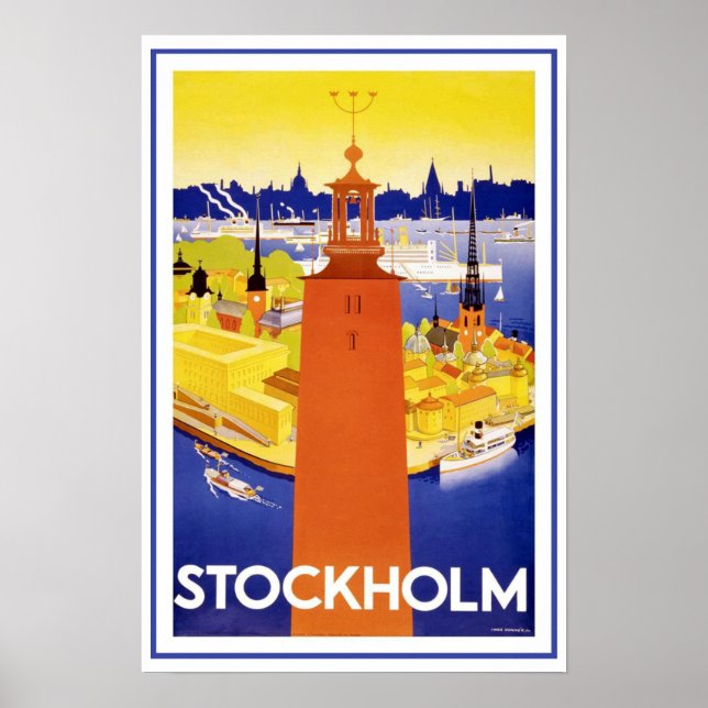 Vintage Stockholm Sweden Poster (Front)