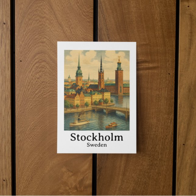Vintage Stockholm Sweden Travel Art Postcard (Vintage Stockholm Sweden Travel Art Postcard)