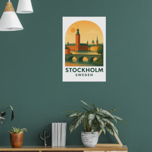 Vintage Stockholm Sweden Travel – Scandinavian Poster