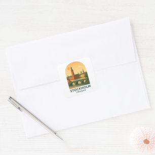 Vintage Stockholm Sweden Travel – Scandinavian Square Sticker