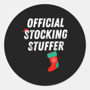 Vintage Stocking Stuffer Stocking Matching Couple Classic Round Sticker