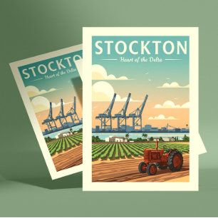 Vintage Stockton California Postcard