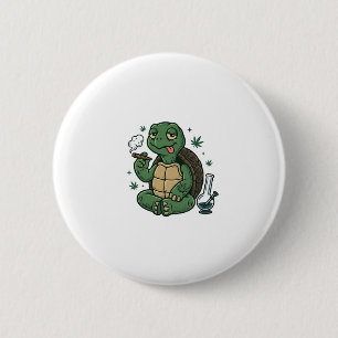 Vintage Stoner Turtle Vector Shirt Design_1 6 Cm Round Badge