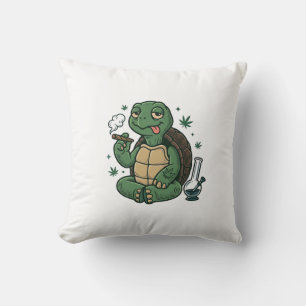 Vintage Stoner Turtle Vector Shirt Design_1 Cushion