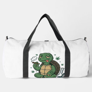 Vintage Stoner Turtle Vector Shirt Design_1 Duffle Bag