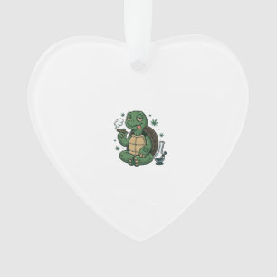 Vintage Stoner Turtle Vector Shirt Design_1 Ornament