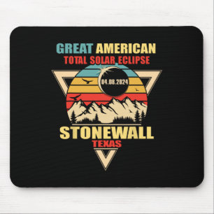 Vintage Stonewall Texas Total Solar Eclipse 2024 Mouse Mat