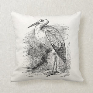 Vintage Stork Bird Personalised Storks Retro Birds Cushion