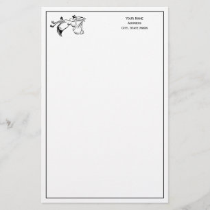 Vintage Stork Delivering a Baby #1 Stationery
