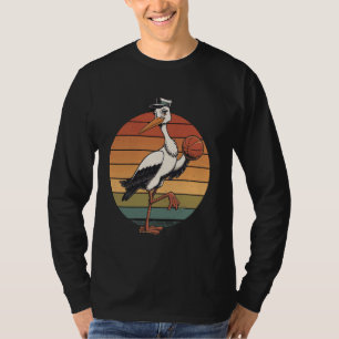 Vintage Stork Playing Basketball Stork lovers bask T-Shirt