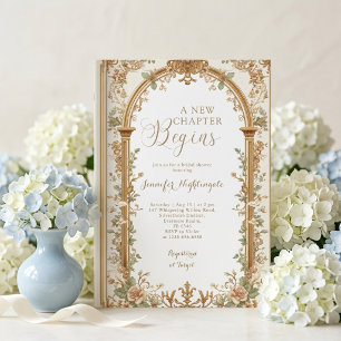 Vintage Story Book New Chapter Bridal Shower Invitation
