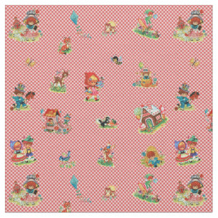 Vintage Story Book Nursery Rhyme Red Riding Hood Fabric