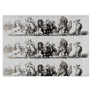 Vintage Storybook Animal Parade: Nursery Wall Art Cutting Board