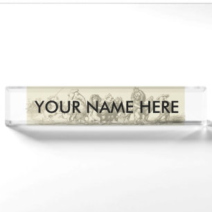 Vintage Storybook Animal Parade: Nursery Wall Art  Nameplate