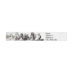 Vintage Storybook Animal Parade: Nursery Wall Art Wraparound Address Label