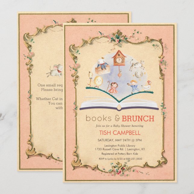 Vintage Storybook Baby Shower Invitation (Front/Back)