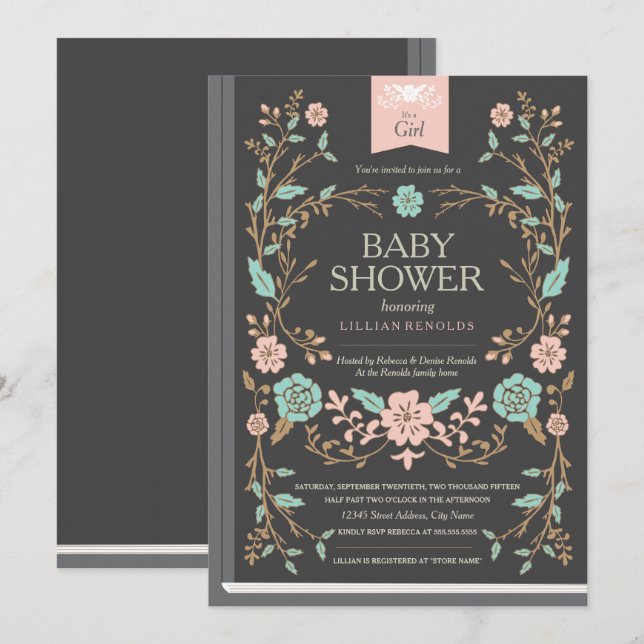 Vintage Storybook Baby Shower Invitation (Front/Back)